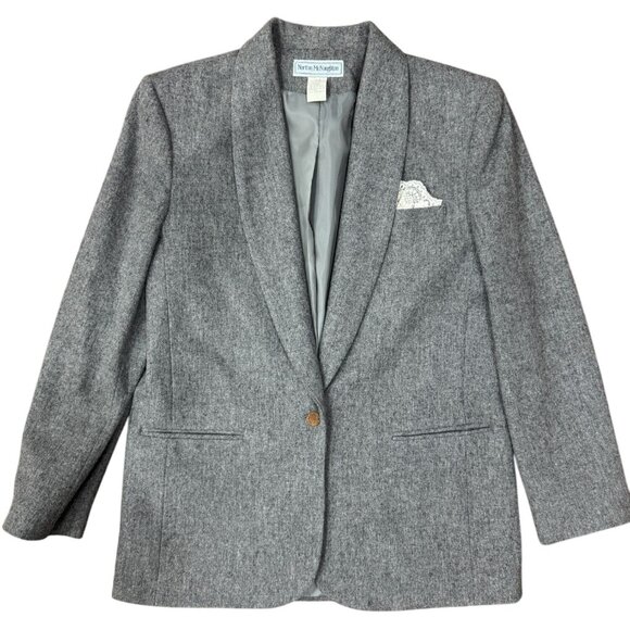 Vintage Norton McNaughton Womens 10 Gary 100% New Wool Winter Chic Blazer Jacket - Picture 4 of 8